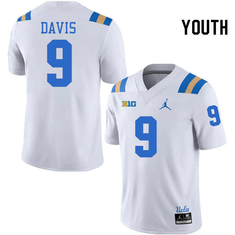 Youth #9 Dermaricus Davis UCLA Bruins College Football Jerseys Stitched-White